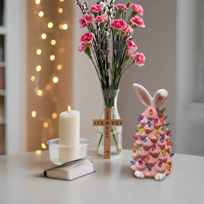 Pink Bunny Christmas Tree Easter Decoration - Homevalley.co.uk