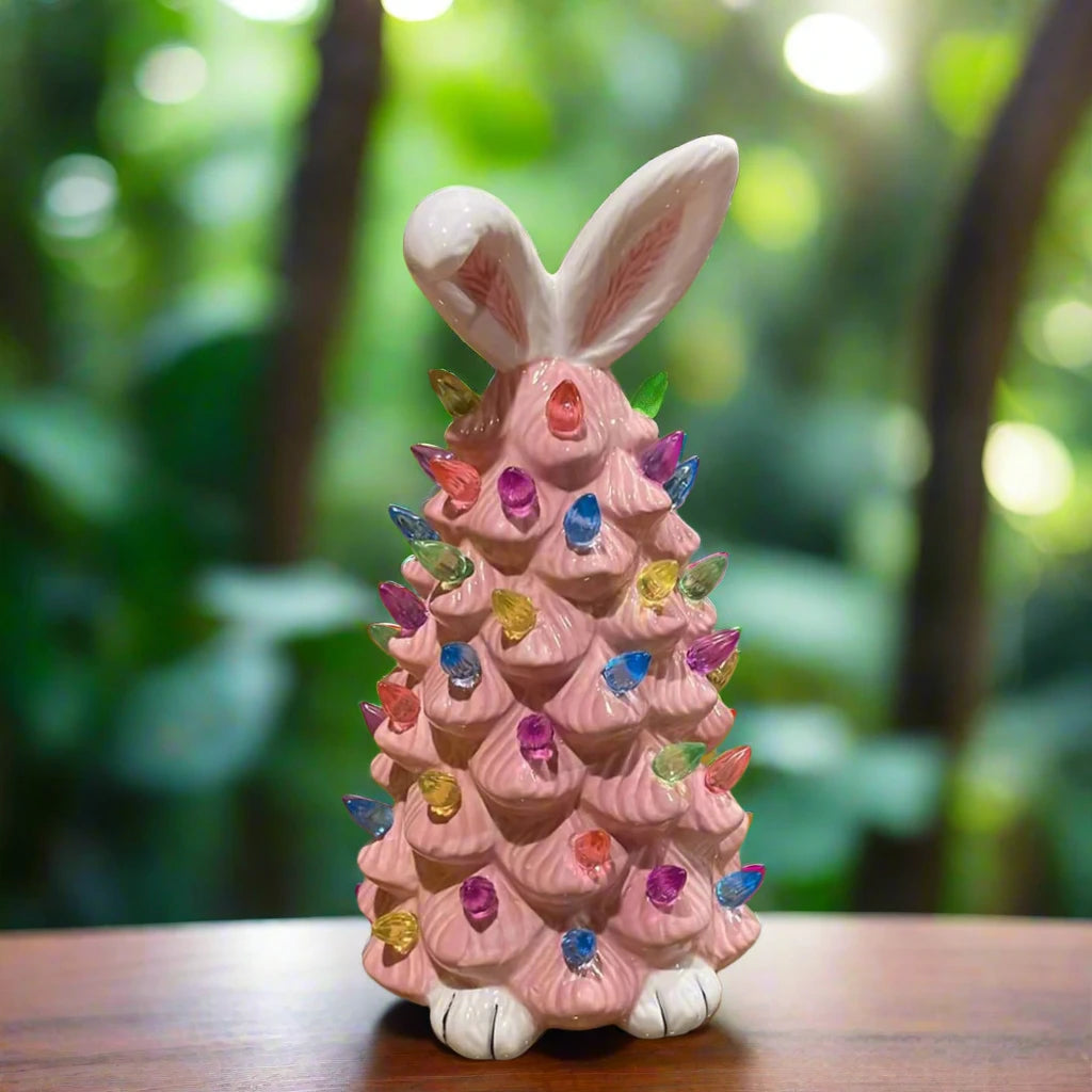 Pink Bunny Christmas Tree Easter Decoration - Homevalley.co.uk