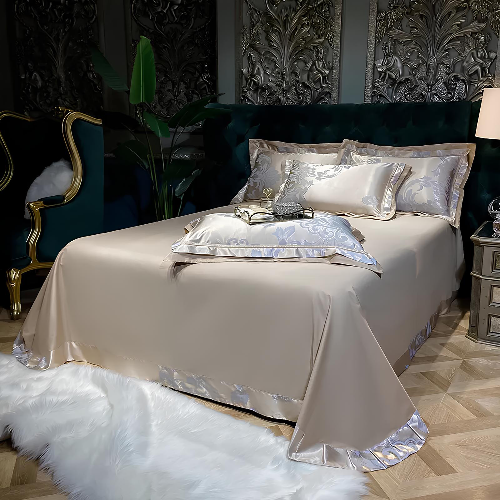 Premium Gold Jacquard Duvet Set - Homevalley.co.uk