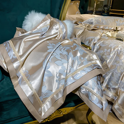 Premium Gold Jacquard Duvet Set - Homevalley.co.uk