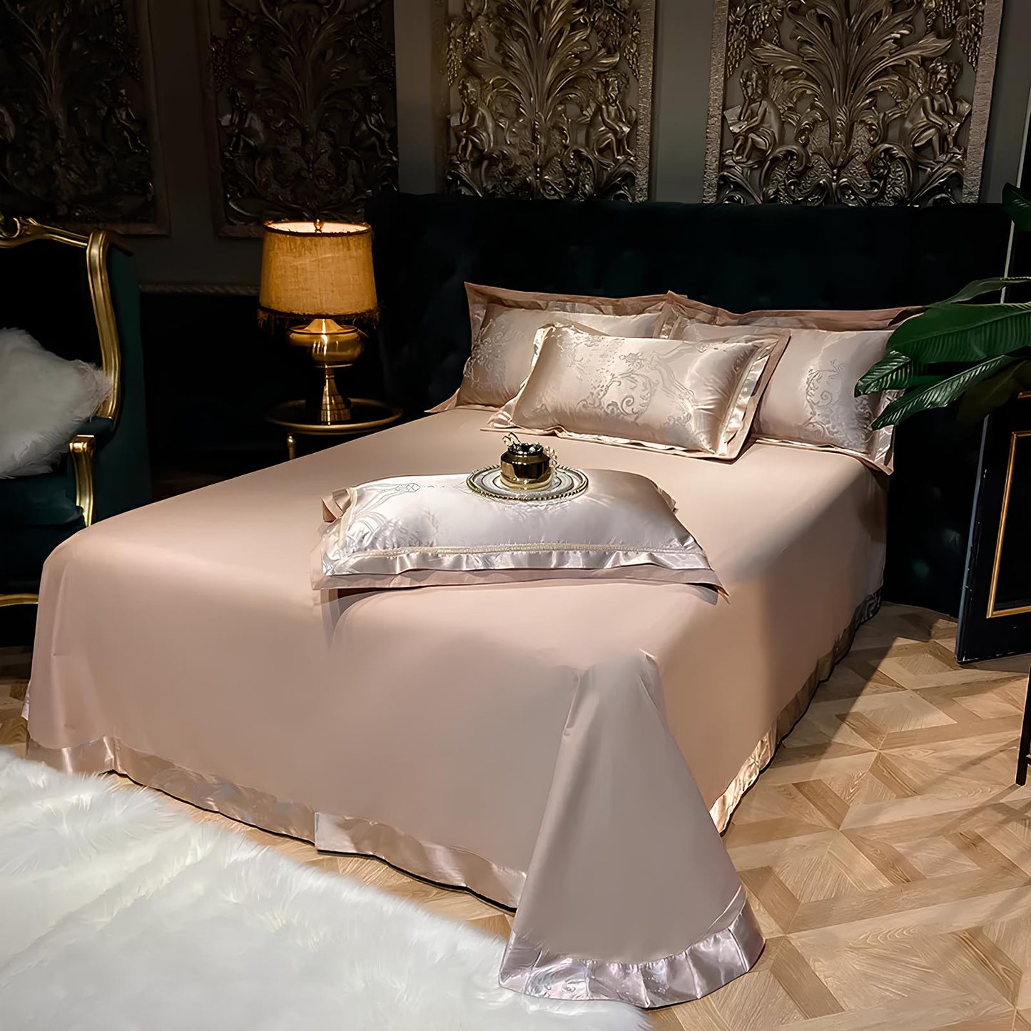 Premium Mocha Jacquard Duvet Set - Homevalley.co.uk