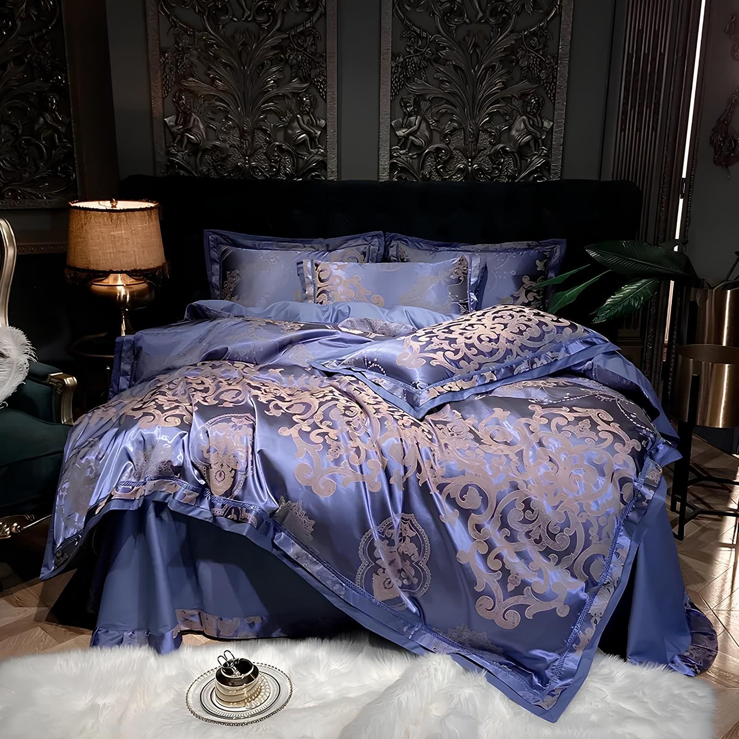 Premium Purple Jacquard Duvet Set - Homevalley.co.uk
