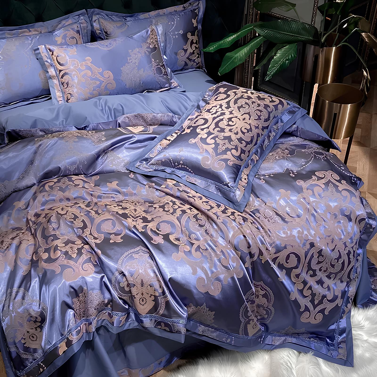 Premium Purple Jacquard Duvet Set - Homevalley.co.uk
