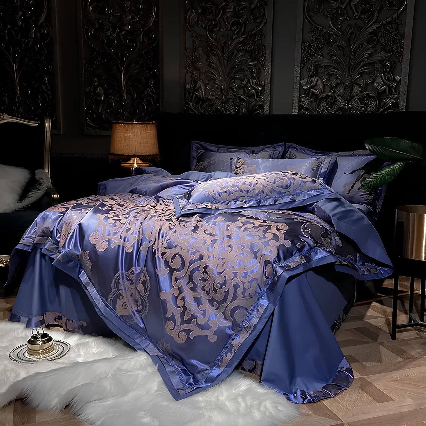 Premium Purple Jacquard Duvet Set - Homevalley.co.uk