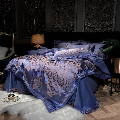 Premium Purple Jacquard Duvet Set - Homevalley.co.uk