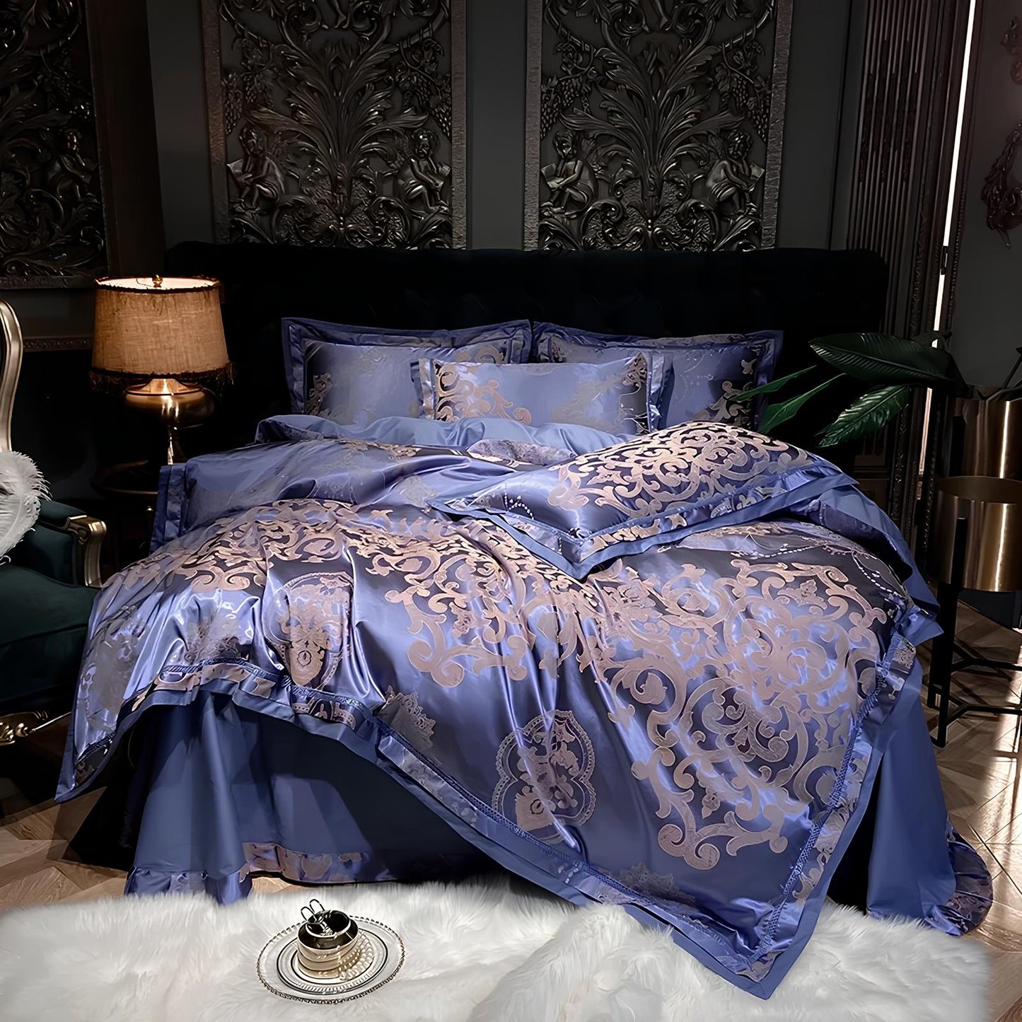 Premium Purple Jacquard Duvet Set - Homevalley.co.uk