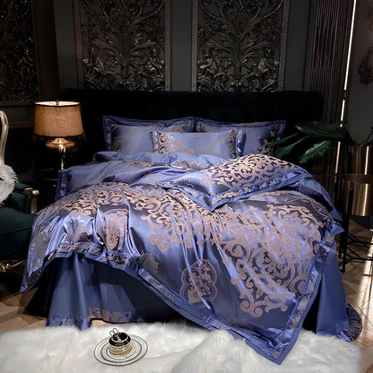 Premium Purple Jacquard Duvet Set - Homevalley.co.uk
