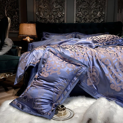Premium Purple Jacquard Duvet Set - Homevalley.co.uk