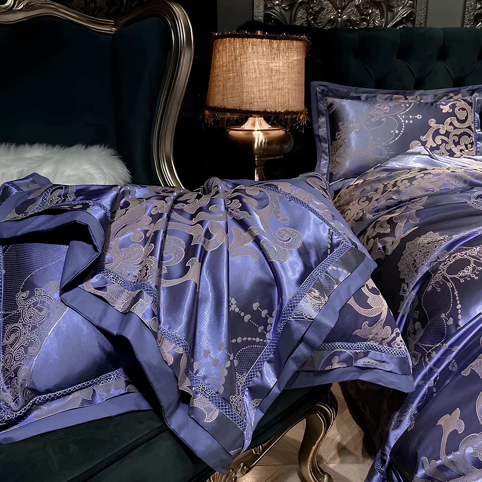 Premium Purple Jacquard Duvet Set - Homevalley.co.uk