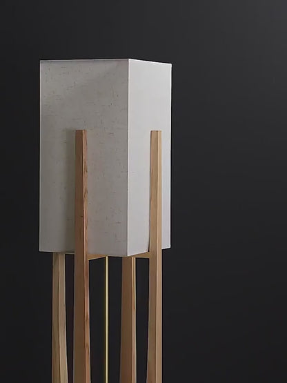 Japanese Style Wooden Floor Lamp – Modern LED Home Lighting