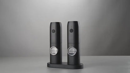 Electric Automatic Salt and Pepper Grinder Set – Rechargeable USB Gravity Grinder