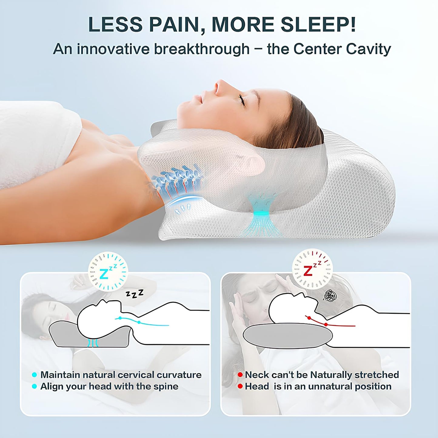 Butterfly Memory Foam Neck Pillow, Cervical Neck Massage