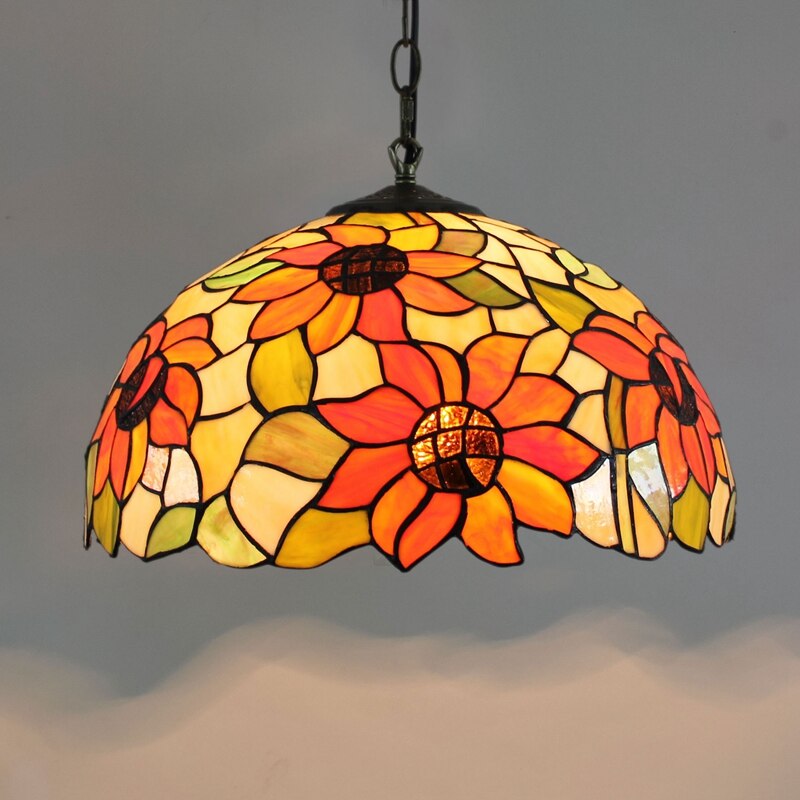 Retro Tiffany Glass Bedroom, Living Room, Ceiling Pendant Light - Homevalley.co.uk