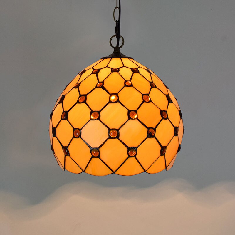 Retro Tiffany Glass Bedroom, Living Room, Ceiling Pendant Light - Homevalley.co.uk