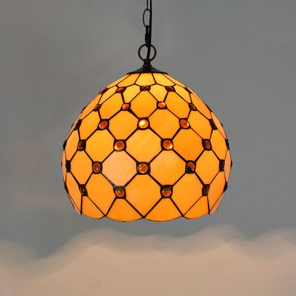 Retro Tiffany Glass Bedroom, Living Room, Ceiling Pendant Light - Homevalley.co.uk