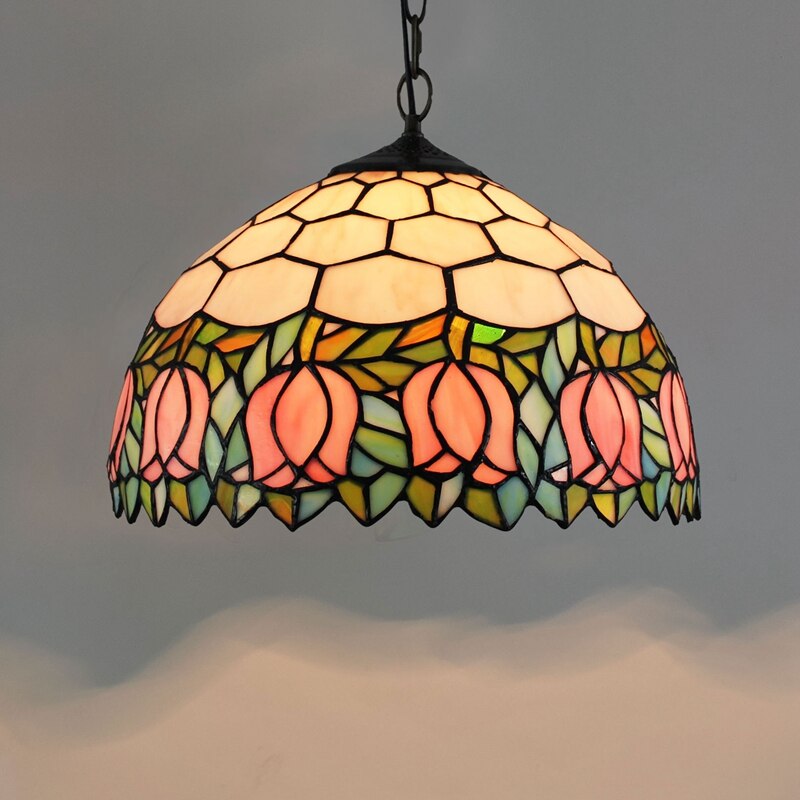 Retro Tiffany Glass Bedroom, Living Room, Ceiling Pendant Light - Homevalley.co.uk