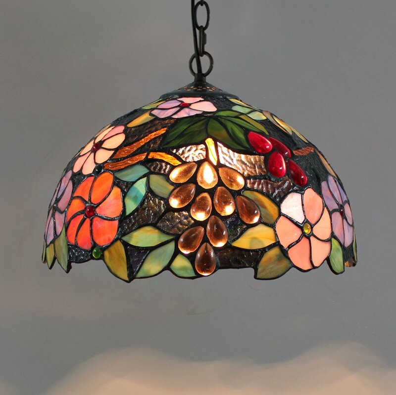 Retro Tiffany Glass Bedroom, Living Room, Ceiling Pendant Light - Homevalley.co.uk