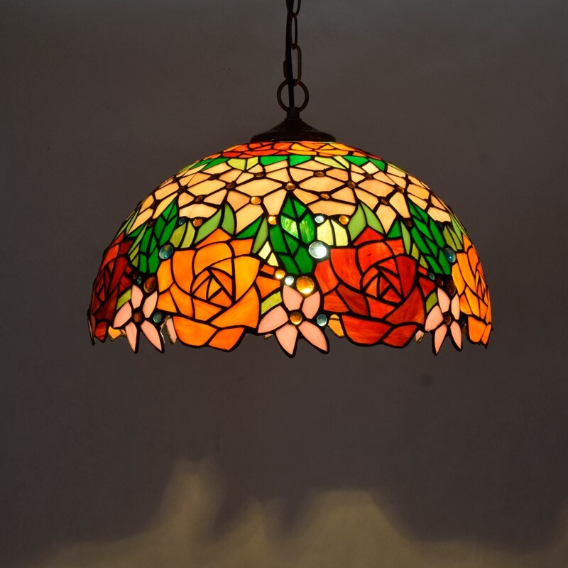 Retro Tiffany Glass Bedroom, Living Room, Ceiling Pendant Light - Homevalley.co.uk