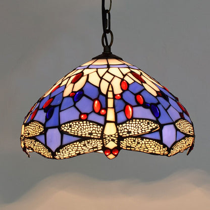 Retro Tiffany Glass Bedroom, Living Room, Ceiling Pendant Light - Homevalley.co.uk
