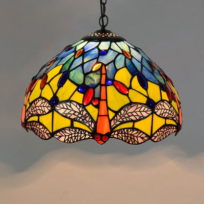 Retro Tiffany Glass Bedroom, Living Room, Ceiling Pendant Light - Homevalley.co.uk