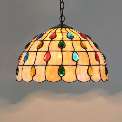 Retro Tiffany Glass Bedroom, Living Room, Ceiling Pendant Light - Homevalley.co.uk
