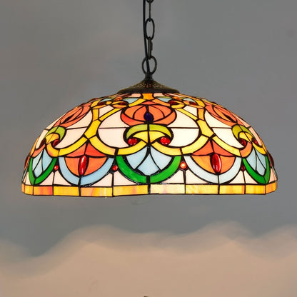 Retro Tiffany Glass Bedroom, Living Room, Ceiling Pendant Light - Homevalley.co.uk
