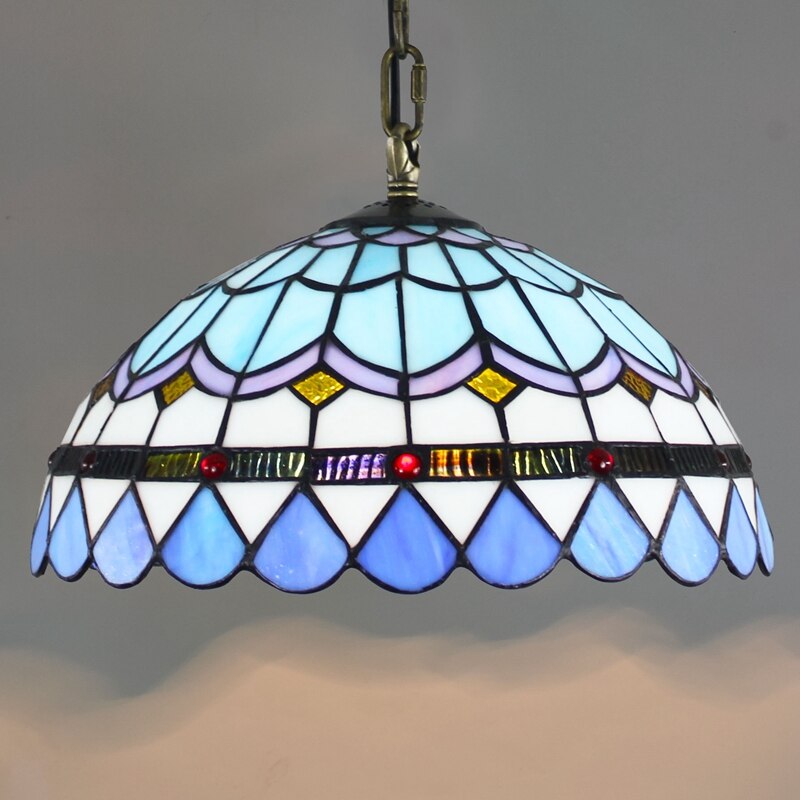 Retro Tiffany Glass Bedroom, Living Room, Ceiling Pendant Light - Homevalley.co.uk