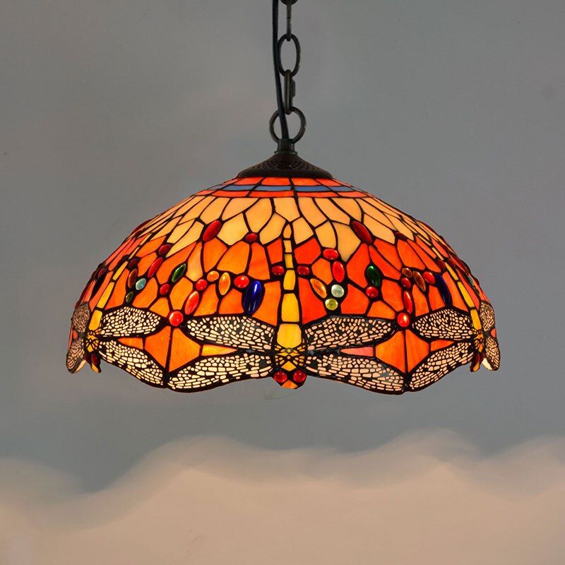 Retro Tiffany Glass Bedroom, Living Room, Ceiling Pendant Light - Homevalley.co.uk