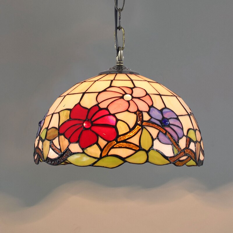 Retro Tiffany Glass Bedroom, Living Room, Ceiling Pendant Light - Homevalley.co.uk