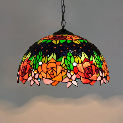Retro Tiffany Glass Bedroom, Living Room, Ceiling Pendant Light - Homevalley.co.uk