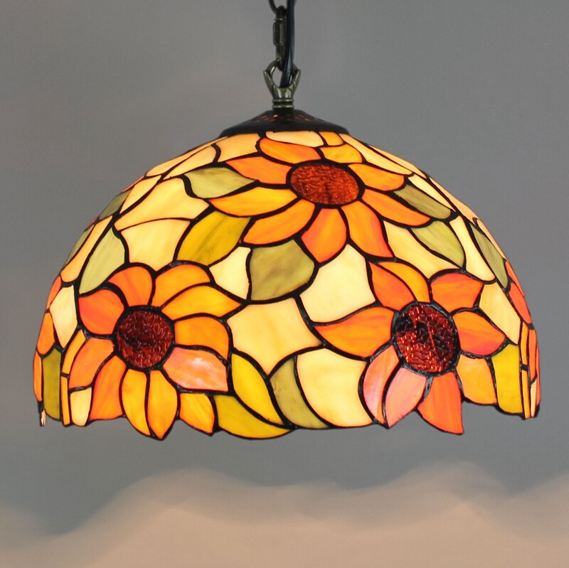 Retro Tiffany Glass Bedroom, Living Room, Ceiling Pendant Light - Homevalley.co.uk