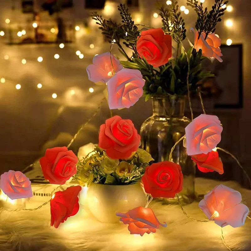 Rose Led Light String Romantic Valentine's Day lights - Homevalley.co.uk
