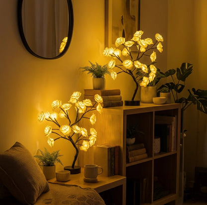 LED Rose Flower Tree Table Lamp – Romantic Blossom Night Light for Bedroom, Wedding & Gift Decor