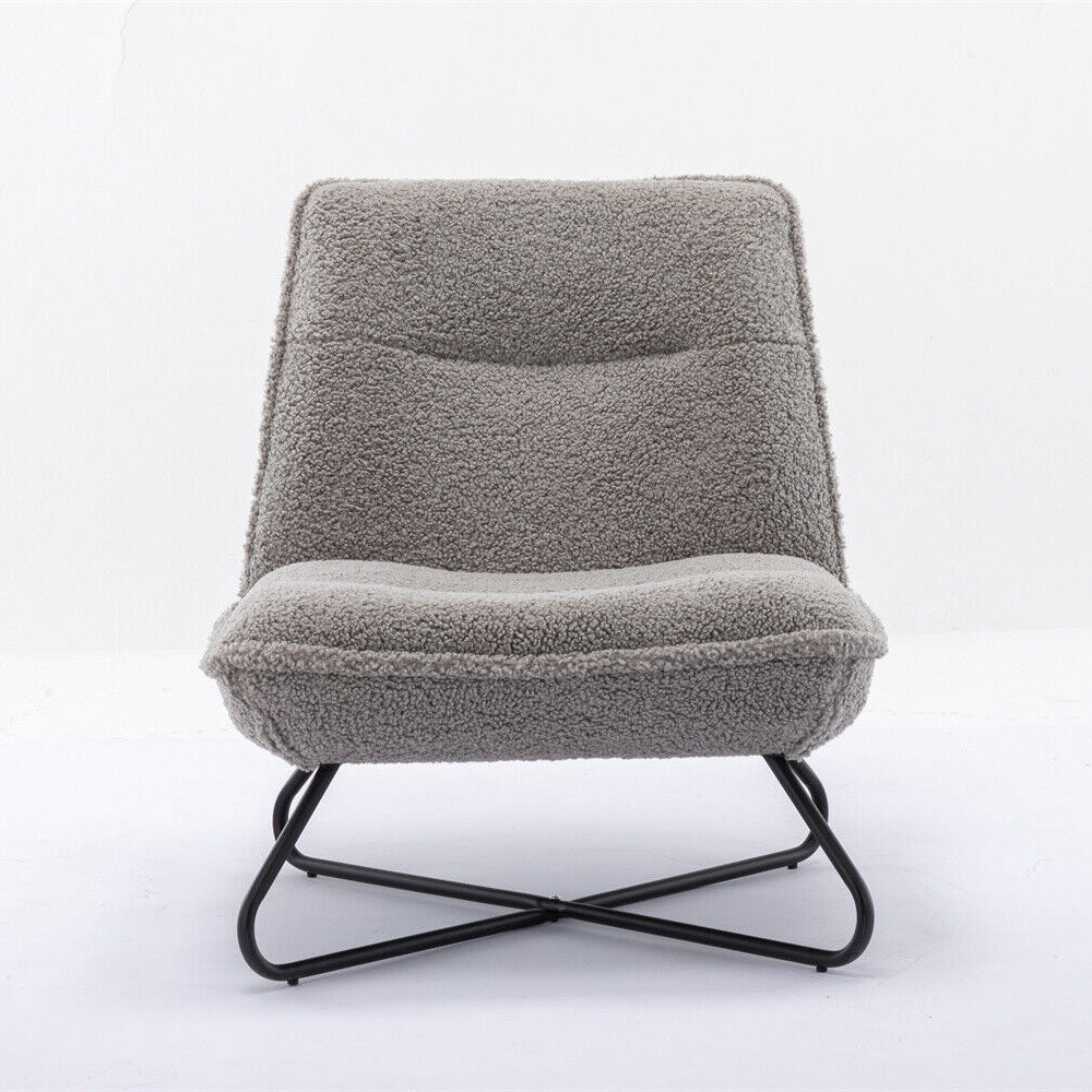 Soft Padded Accent Chair With Metal Cross Base - Homevalley.co.uk