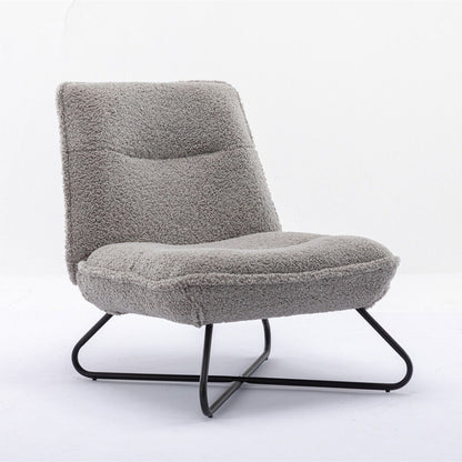 Soft Padded Accent Chair With Metal Cross Base - Homevalley.co.uk