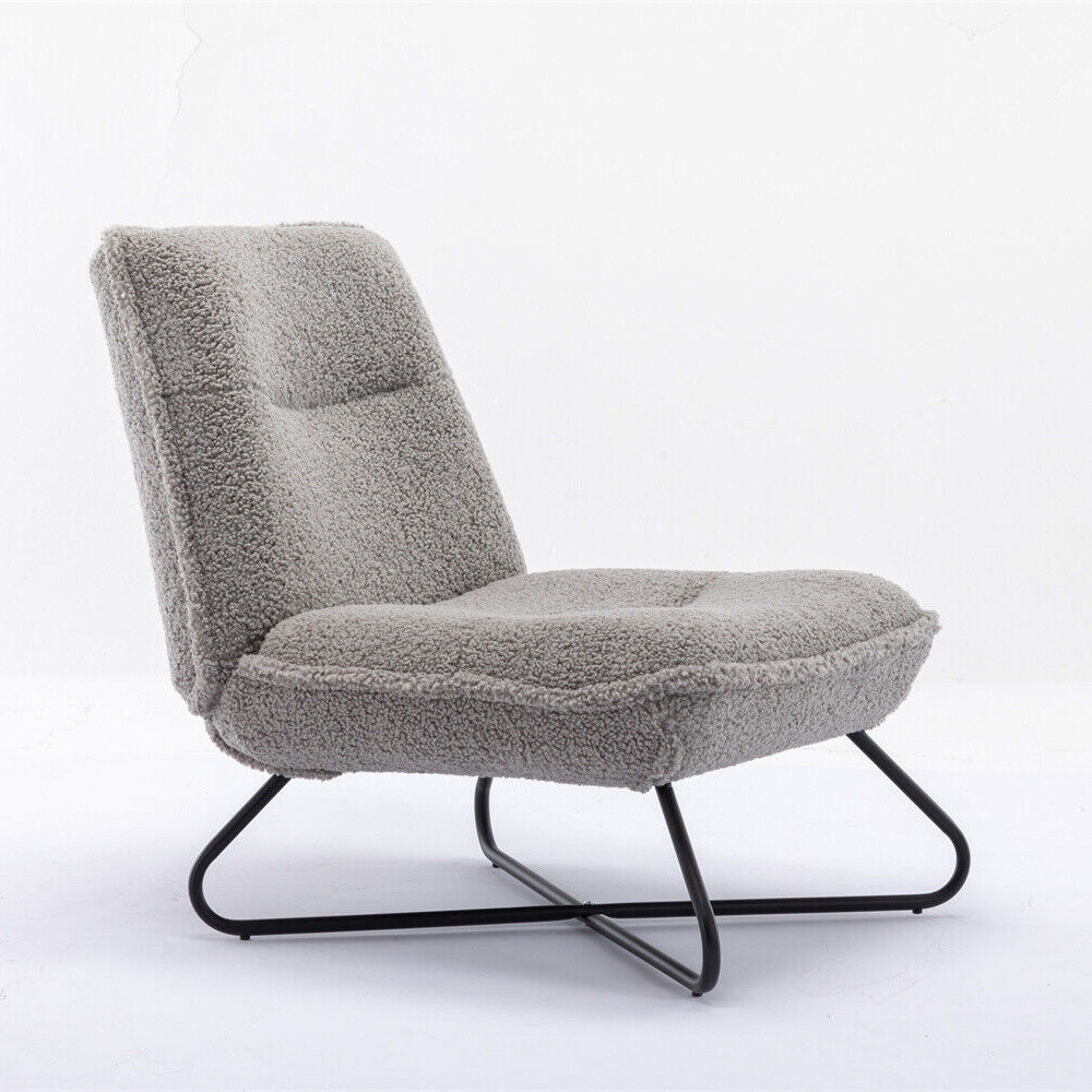 Soft Padded Accent Chair With Metal Cross Base - Homevalley.co.uk