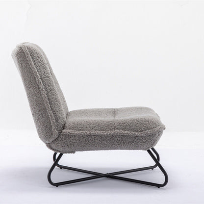 Soft Padded Accent Chair With Metal Cross Base - Homevalley.co.uk