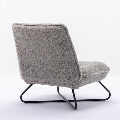 Soft Padded Accent Chair With Metal Cross Base - Homevalley.co.uk