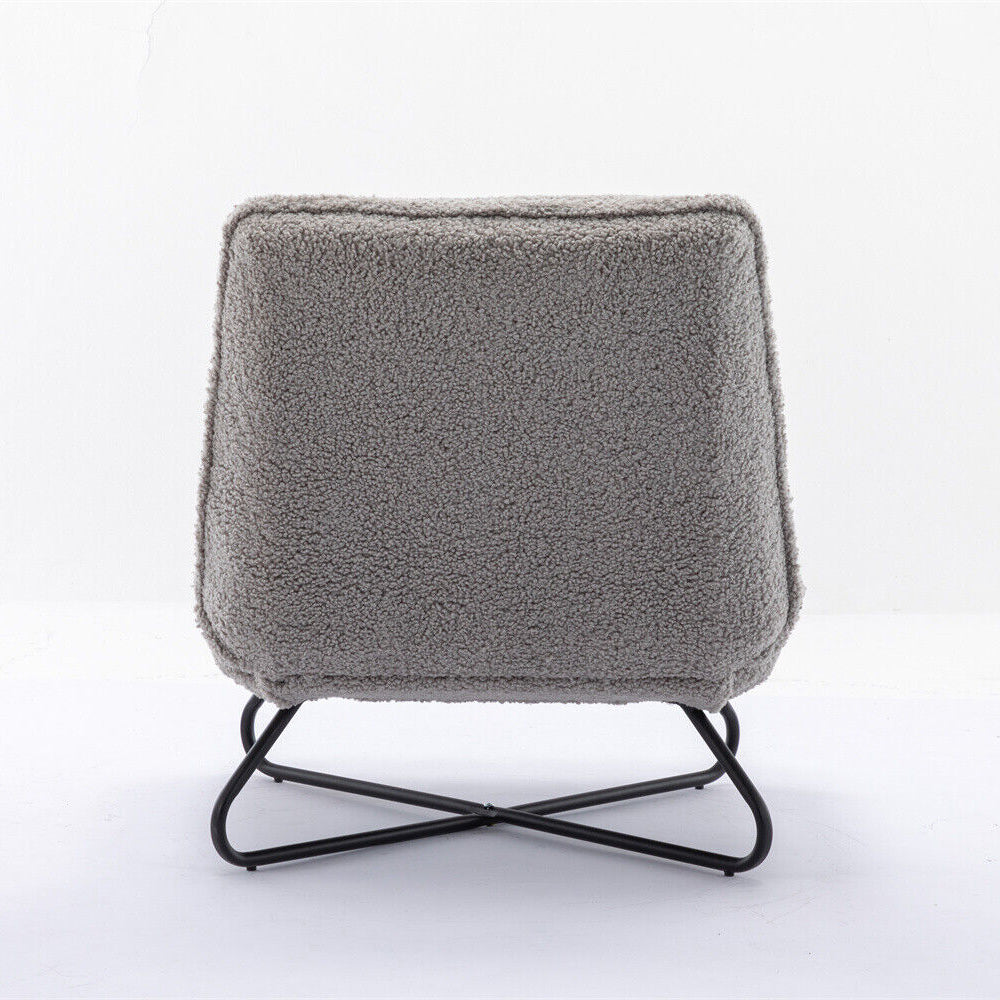 Soft Padded Accent Chair With Metal Cross Base - Homevalley.co.uk