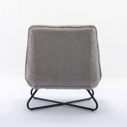 Soft Padded Accent Chair With Metal Cross Base - Homevalley.co.uk