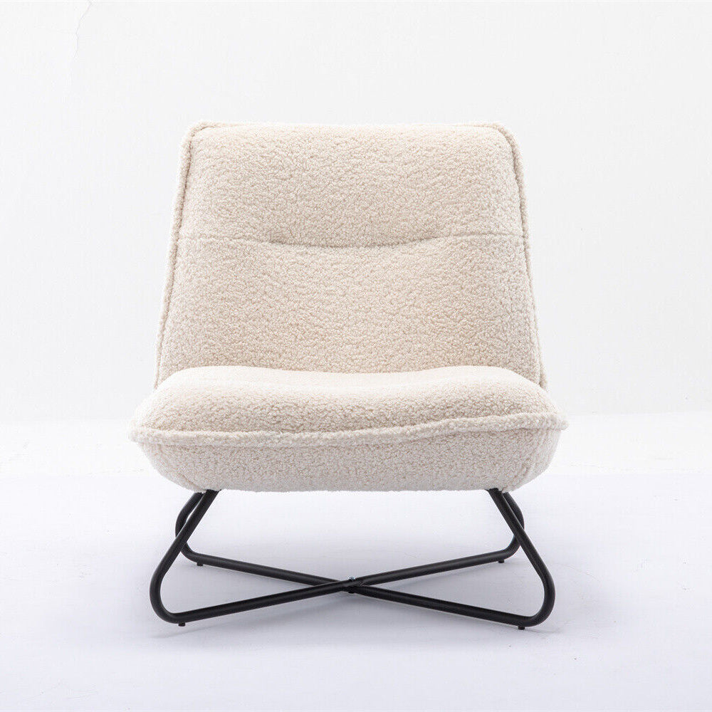 Soft Padded Accent Chair With Metal Cross Base - Homevalley.co.uk