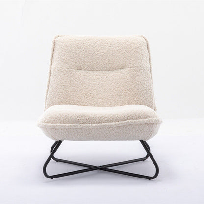 Soft Padded Accent Chair With Metal Cross Base - Homevalley.co.uk