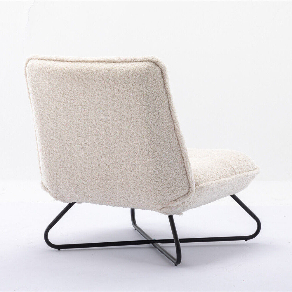 Soft Padded Accent Chair With Metal Cross Base - Homevalley.co.uk