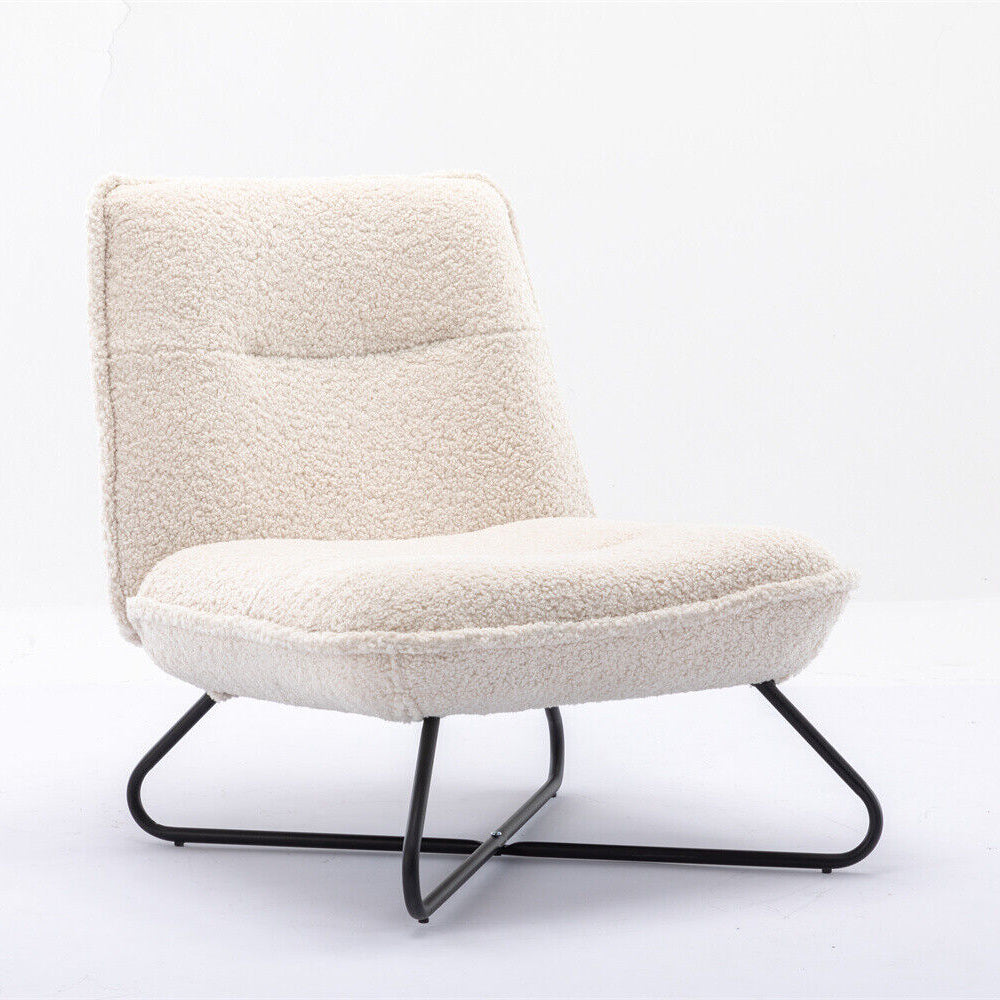 Soft Padded Accent Chair With Metal Cross Base - Homevalley.co.uk