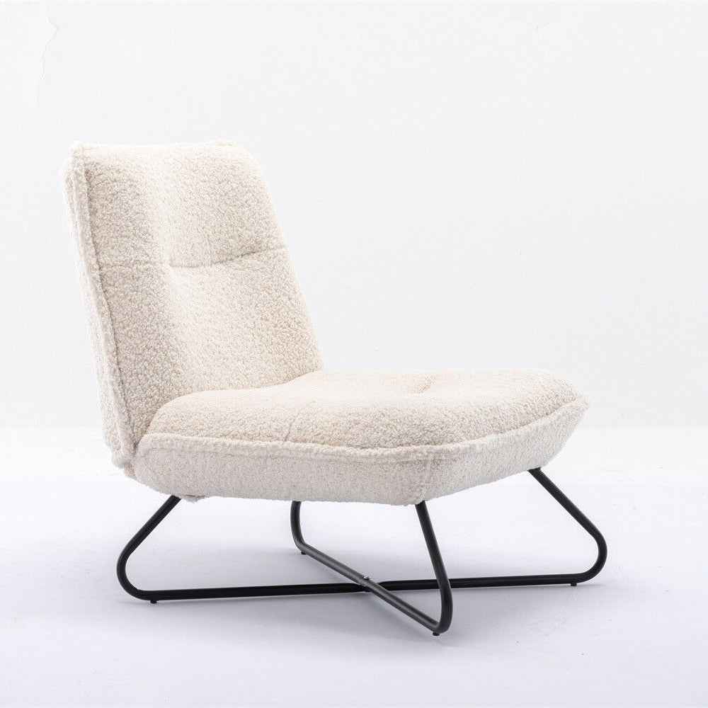 Soft Padded Accent Chair With Metal Cross Base - Homevalley.co.uk