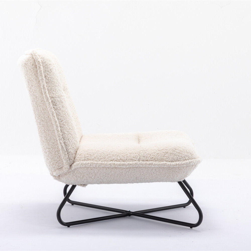Soft Padded Accent Chair With Metal Cross Base - Homevalley.co.uk