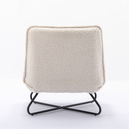 Soft Padded Accent Chair With Metal Cross Base - Homevalley.co.uk