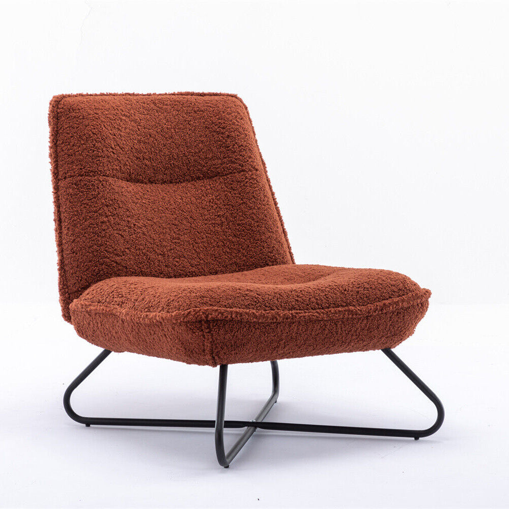 Soft Padded Accent Chair With Metal Cross Base - Homevalley.co.uk