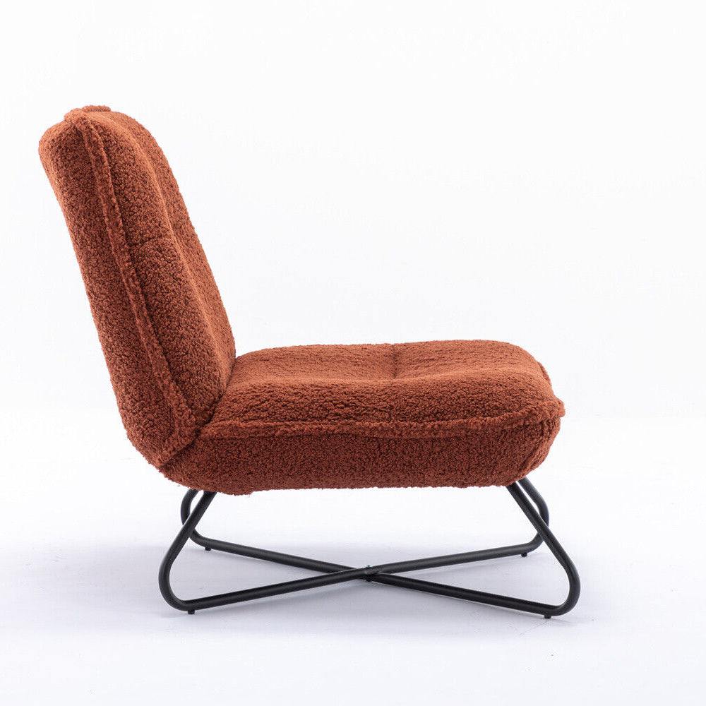 Soft Padded Accent Chair With Metal Cross Base - Homevalley.co.uk