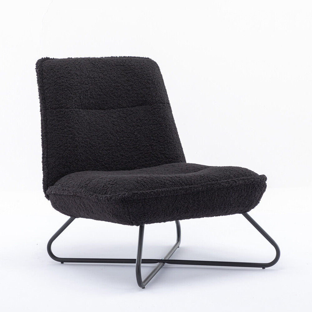 Soft Padded Accent Chair With Metal Cross Base - Homevalley.co.uk
